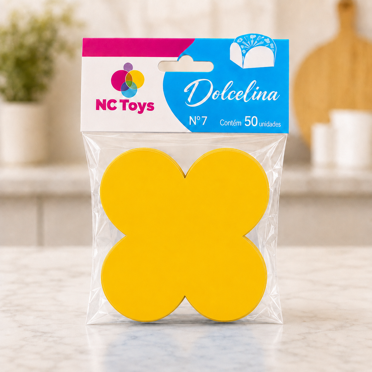 [color:yellow] Yellow four-petal paper sweet cups packaging