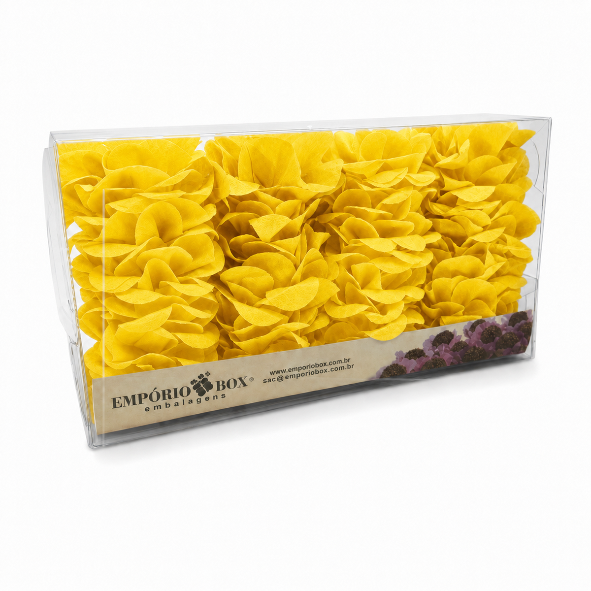 [color] Yellow luxury flower sweet wrappers packaging